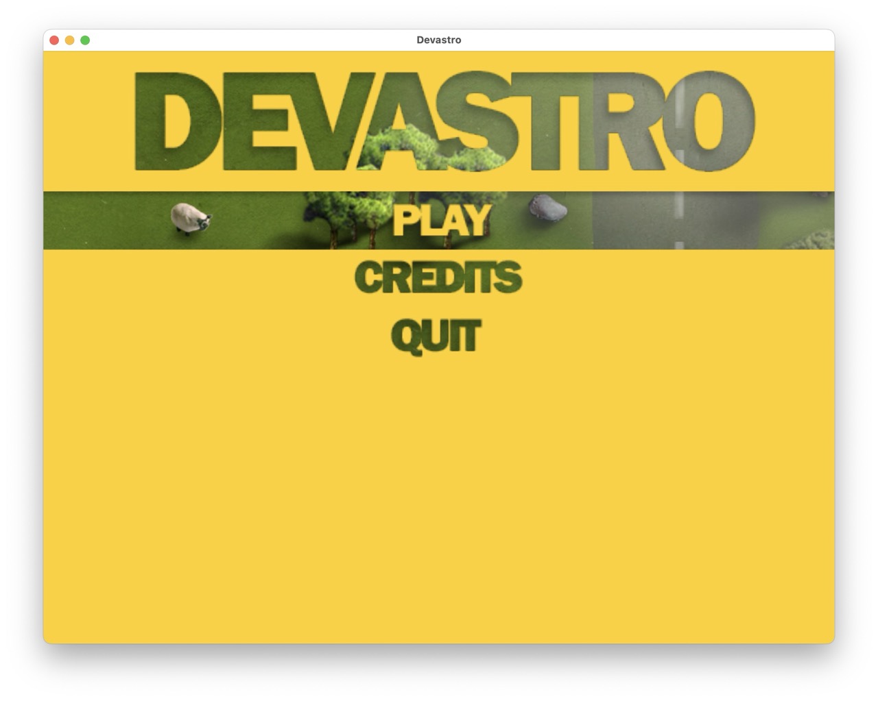 Devastro main menu