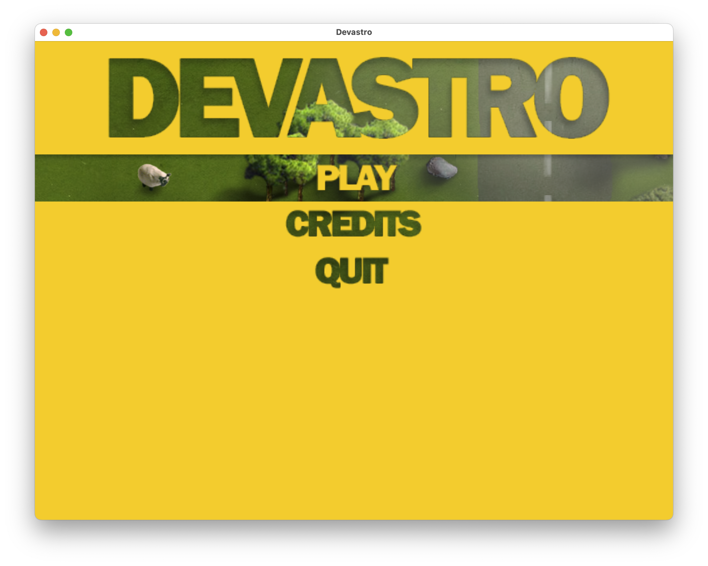 Devastro main menu